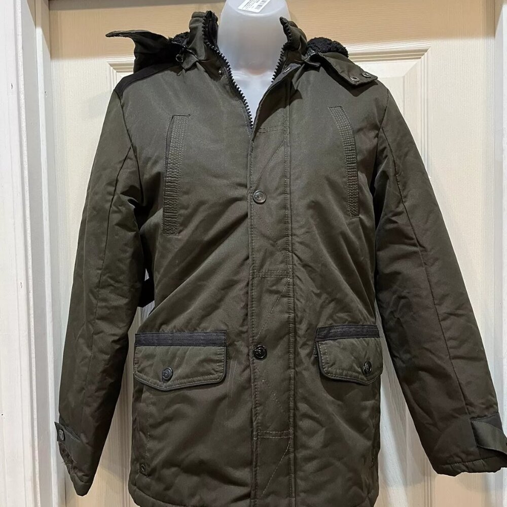 Urban Republic Boys Ballistic Jacket with Zip Off Hood & Sherpa Lining L 14-16